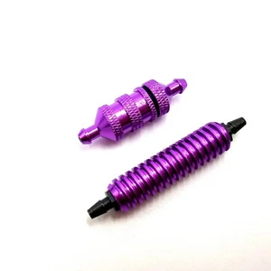 RC Nitro Aluminium Kraftstofffilter und Kühler Set eloxiert lila 1/10 1/8 Auto Boot  - Bild 1 von 1