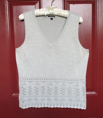 Austin Reed без рукавов v-образным вырезом верхний большой пирсинг дизайн металлик серебро праздник - Изображение 1 из 4