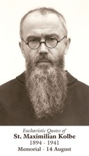 St. Maximilian Kolbe Prayer Card, 10-pack, plus Two Free Bonus Cards Included