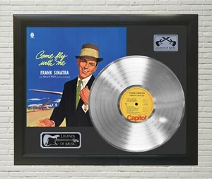 Exhibición de Disco LP de Frank Sinatra enmarcado Madera Negra Leyendas de la Música Platino - Imagen 1 de 4