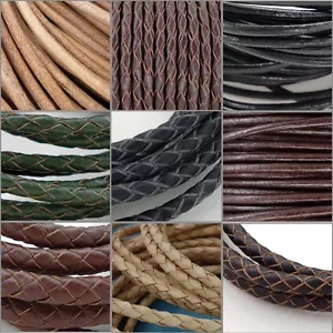 Genuine Round Leather Cord for DIY Jewelry Necklace Bracelet Making String - Picture 1 of 56