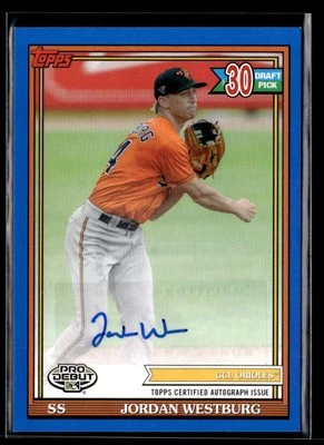 Jordan Westburg #/150 - 2021 Topps Pro Debut Blue Parallel AUTO #PD-186 Orioles - Image 1 of 2