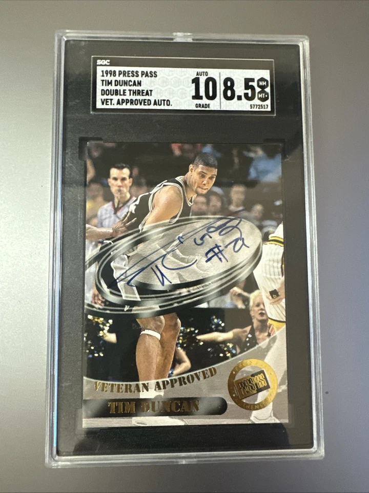 Pase de prensa 1998 doble amenaza Tim Duncan veterano aprobado automático Foto 1 de 2