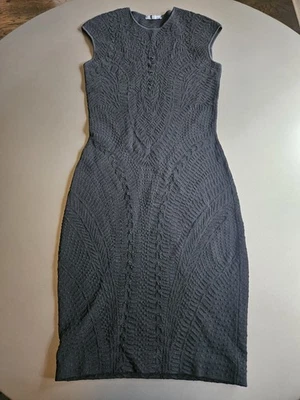 Alexander Mcqueen Black Knit Sheath Sleeveless Dress Size Small Made In Italy - Image 1 of 4