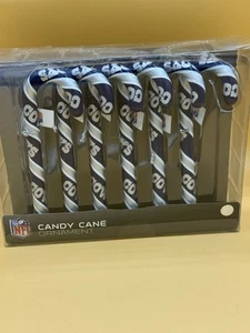Logotipo del equipo de fútbol americano Dallas Cowboys NFL vacaciones Navidad 6 bastones de caramelo - Imagen 1 de 2