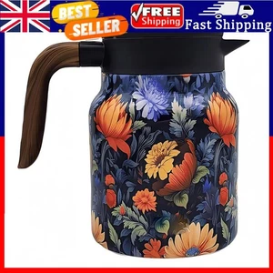 800ml Floral Tea Kettle Stainless Steel Insulated Teapot with Infuser(Orange) . - Picture 1 of 8