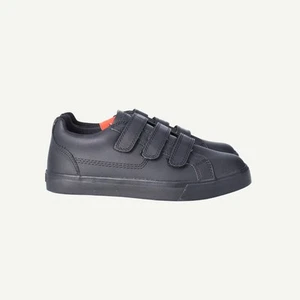 Kickers Womens Black Leather Flat Plimsole Shoes EU 32 UK 13 - Picture 1 of 17