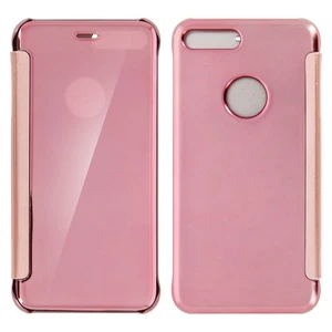 Housse Etui Folio Miroir Rose iPhone 7 Plus / iPhone 8 Plus Clapet translucide - Photo 1 sur 5