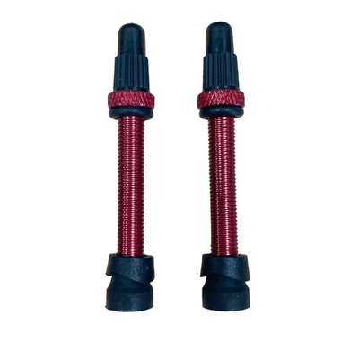 Tubeless Valves Bike Wheel Replacement Red 44mm Pair Raleigh Special Products - Image 1 of 4