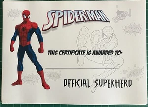 30 x Spider-Man Certificates A5 Printed Glossy Paper Birthdays Parties Visits - Picture 1 of 1