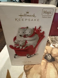 2010 Hallmark Keepsake Polar Bears Magic Christmas Ornament Sleigh Ride NIB - Picture 1 of 1