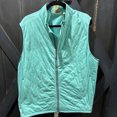Chaleco híbrido Peter Millar Fuse Elite en almohadilla Lilly verde para hombre talla XXL NUEVO CON ETIQUETAS *LEER Foto 1 de 4