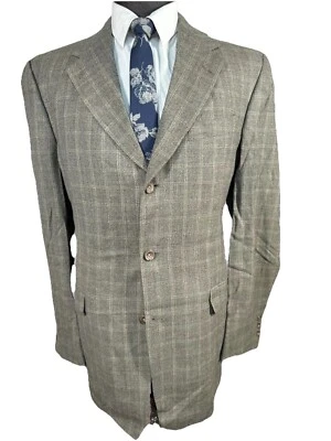Abrigo Blazer Chaqueta Deportivo HART SCHAFFNER MARX Para Hombres Beige Oliva Cuadros Lana 42L Foto 1 de 4
