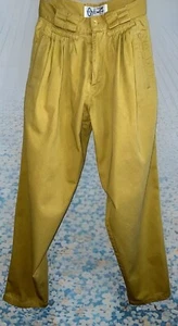 Vtg Code Zero Pleated Pants Mustard Yellow Tag Sz. 27 x 31 - Measure 25.5 x 29.5 - Picture 1 of 15