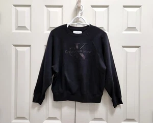 Mujer Calvin Klein Jeans Negro Cuello Redondo Manga Larga Polar Sudadera Talla S - Imagen 1 de 4