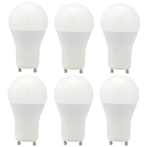 6Pack GU24 LED Light Bulb, 3000K Soft White, 12W (75W), A19, Dimmable, 1100LM - Picture 1 of 1