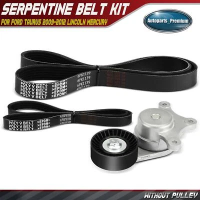 Kit de 3 componentes de transmisión por correa Serpentine para Ford Taurus 2009-2012 Lincoln Mercury Foto 1 de 4
