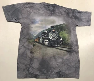 Train Railroad Railroad Trains The Mountain Cotton Adult Gray T-Shirt M - Picture 1 of 6