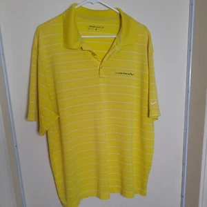 Nike Golf Shirt Mens Size XL Short Sleeve Polo Yellow LIVESTRONG Dri-Fit NICE - Picture 1 of 10