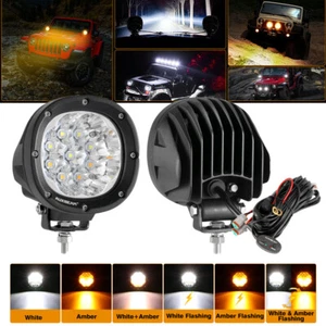 Luz de trabajo LED puntual AUXBEAM 2X 4" PULGADAS estroboscópica blanca ámbar para Polaris RZR PRO XP - Imagen 1 de 12