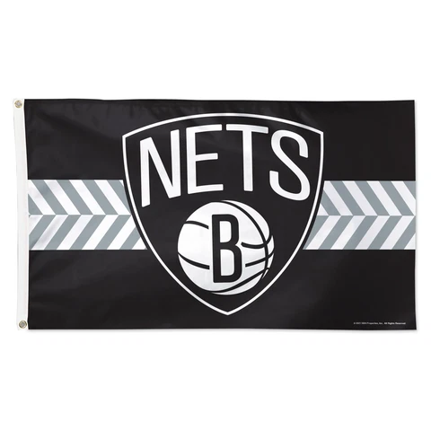 WinCraft Brooklyn Nets 3' x 5' Horizontal Stripe Deluxe Single-Sided Flag Cover