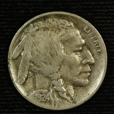 Buffalo Nickel. 1924 P.  Very Fine Circulated.  Lot # 9049-82-03 Cover