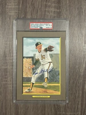 Jim Catfish Hunter Perez Steele Great Moments PSA/DNA Auto Grade NM-MT 8 - Image 1 of 2