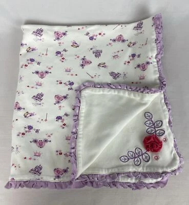 Babies R Us фиолетовый замок фея оборки получения одеяло 100% хлопок окрашенный - Изображение 1 из 4