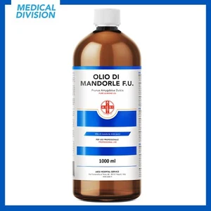Olio di Mandorle dolci F.U. puro 100% grado farmaceutico flacone da 1 litro - Foto 1 di 7