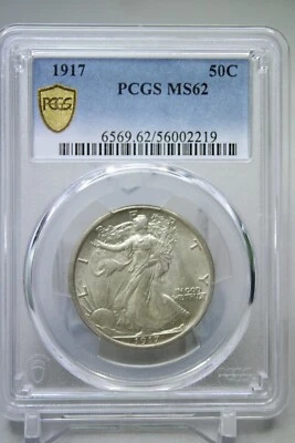 1917 Walking Liberty Half Dollar 50C PCGS MS62 #2219 - Image 1 of 4