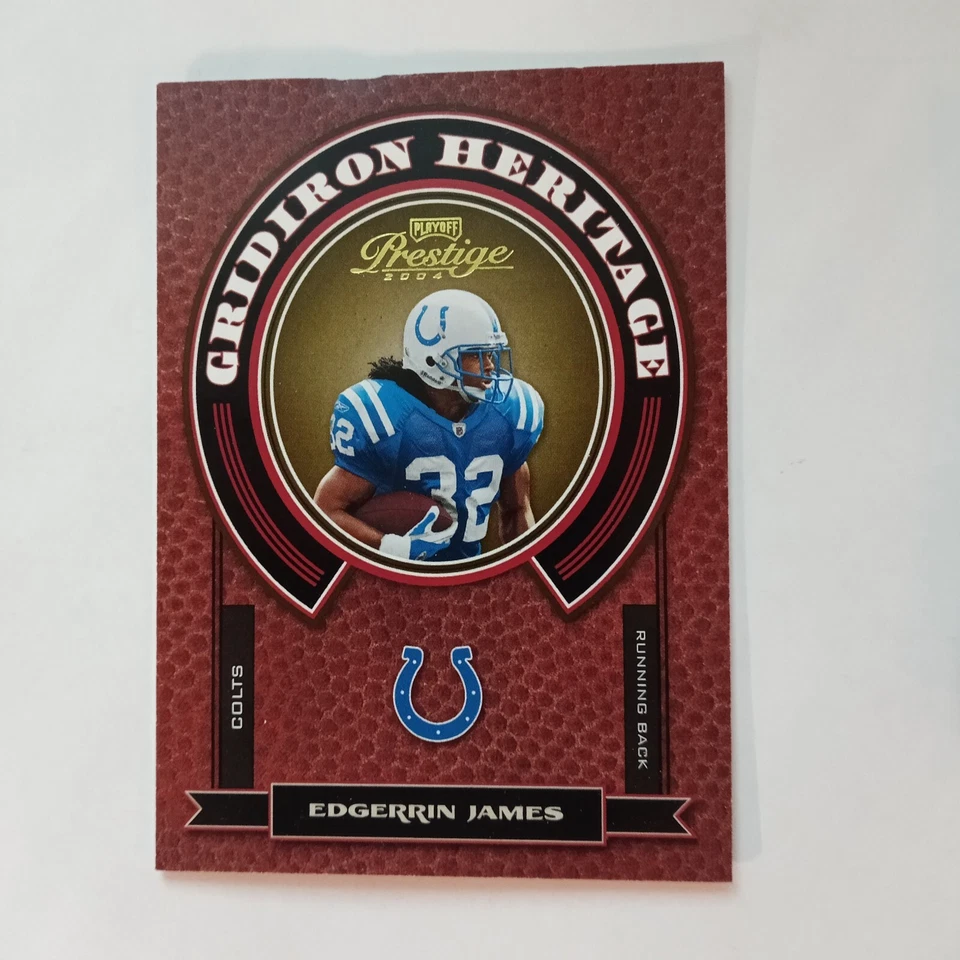 2004 Playoff Prestige Gridiron Heritage Edgerrin James #GH-9 HOF (small at top) - Image 1 of 2