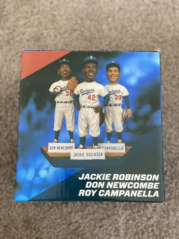 DODGERS Jackie Robinson, Newcombe, Campanella BOBBLEHEAD Statue 2013 - NEW-RARE Cover