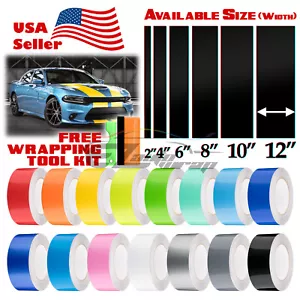 Gloss Color Racing Stripes Vinyl Wrap For Dodge Charger Stripe Sticker 10FT/20FT - Picture 1 of 6