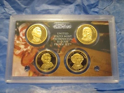 2008 S United States Mint Presidential $1 Dollar Proof Coins 4pc Set in Holder - Image 1 of 4
