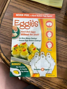 6 Pack Egg Cooker - Hard Boiled Eggs without the Shell Eggies As Seen On TV  - Picture 1 of 3