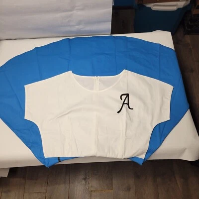 Vestido Caniche - Top Blanco con Falda Azul - Años 50 - Talla XL Foto 1 de 2