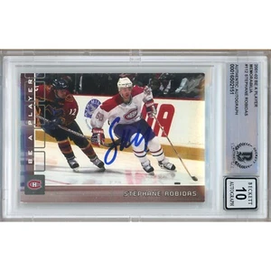 2001-02 BAP #112 Stephane Robidas Signed Card AUTO 10 Beckett Slabbed Canadiens - Picture 1 of 6