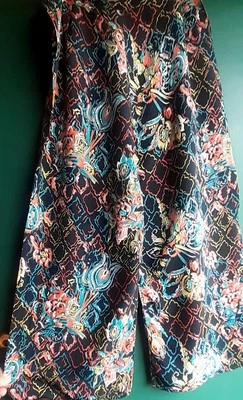 Pijama vintage preto COLD RAYON PJ harém calça selvagem década de 1930 anos 40 cintura 28  - Imagem 1 de 2