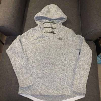 Sudadera con capucha para mujer The North Face gris jaspeado mediano pulóver polar con palanca Foto 1 de 4