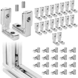 Aluminum Connector T Slot Bracket 90-degree Angle M6 Thread Compatibility - Picture 1 of 5