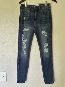 Hollister Damen Curvy High Rise Super Skinny Jeans Distressed Größe 4S 27s - Bild 1 von 16