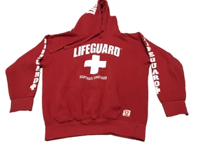 Lifeguard Hoodie Unisex Gr. M Martha's Vineyard Logo rot Taschen Fleece - Bild 1 von 12