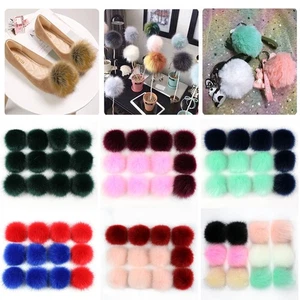 12/14 Stlk Fur Pompom Faux Fur Pompom Fur Pompom Faux Fur Accessory 8cm - Picture 1 of 27