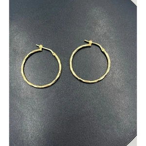Danecraft Vintage Sterling Silver  925 Italy Vermeil Twisted Hoop Earrings  - Picture 1 of 6