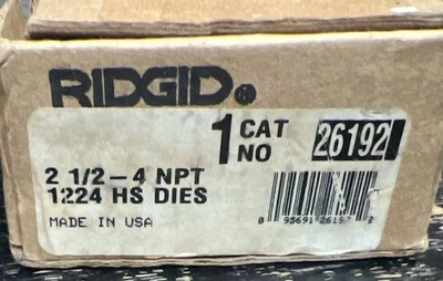 Ridgid 26192 Pipe Threading Replacement Dies, 2-1/2" - 4" High Speed Right-Hand - Image 1 of 4