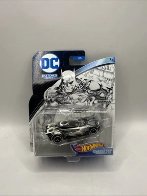New/Sealed 2017 Hot Wheels Character Cars DC Sketched Series BATMAN #1/5 - Image 1 of 4
