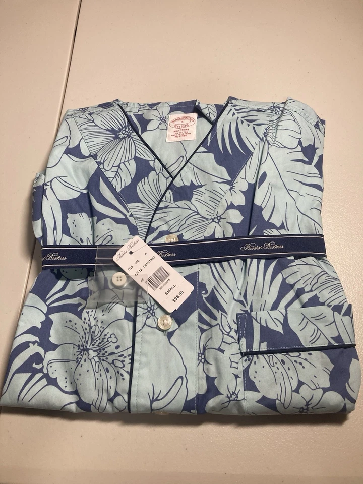 Brooks Brothers ночь рубашка мужская маленький пижамы Sleepwear цветочный гавайский новый с Ярлыками $98 - Изображение 1 из 4