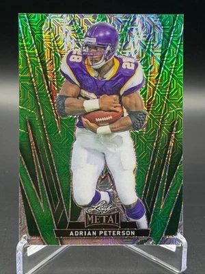 Adrian Peterson ~ 2024 Hoja de Metal #1 ~ Pulsar Verde ~ 1/5 Foto 1 de 4