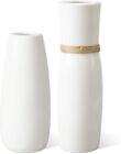 Jelofly White Ceramic Vases Flower Vase with differing Unique Rope Design for...