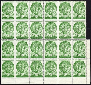 Russland, Teilblatt 24 (sechs Viererblöcke) von Scott #570, Michel#529, MNHOG - Bild 1 von 2